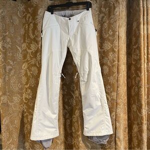 Burton Women's DryRide White Snow Ski Snowboard Pants, Adjustable Waist